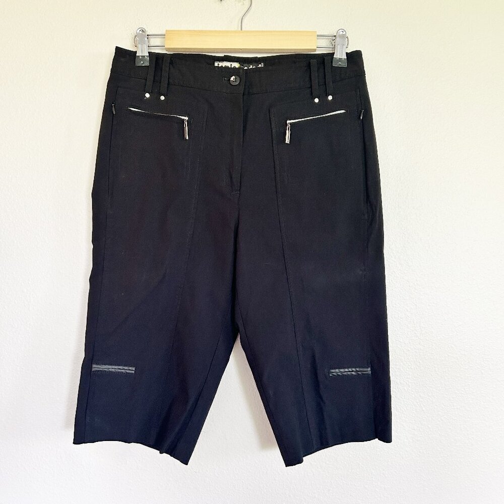 Jamie Sadock Shorts Black Golf Bermuda Zip Pockets Nylon Stretch
